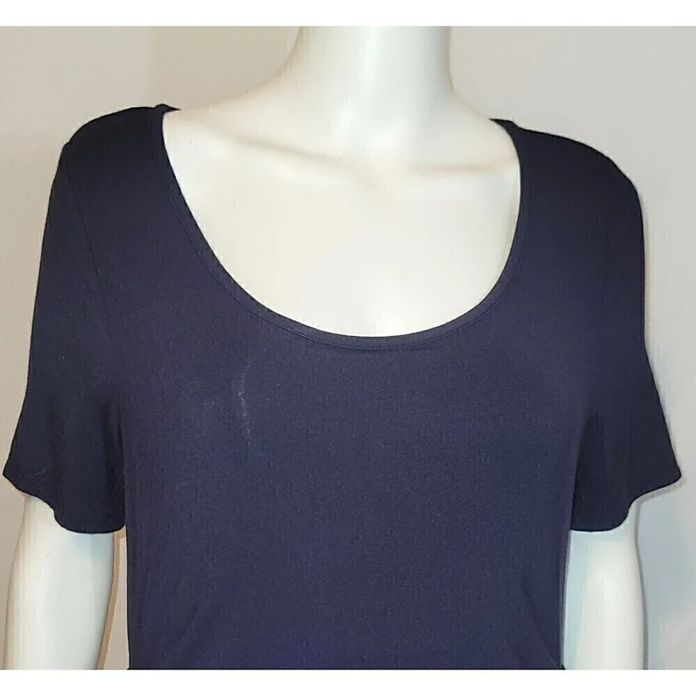 Lysse Navy Blue Marais Scrunched Knee-Length Dress Size M